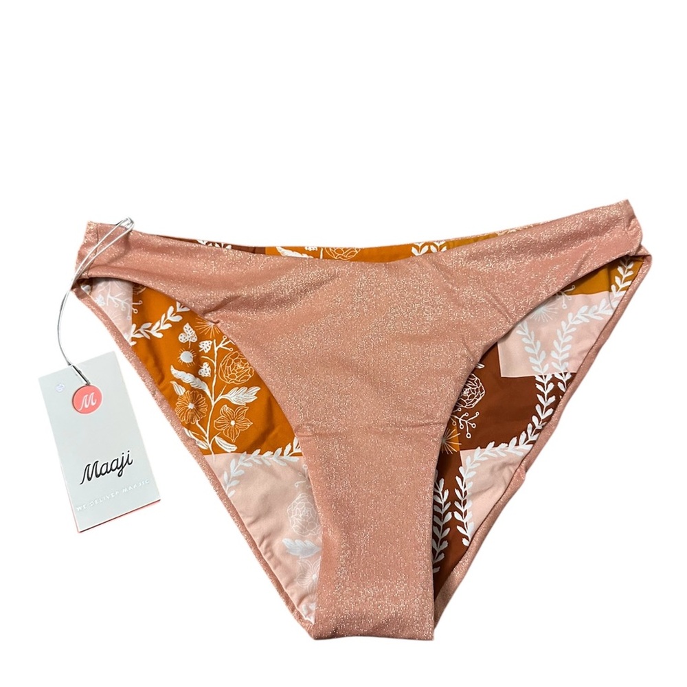 NWT Maaji Reversible Pink and Orange Bikini Bottom